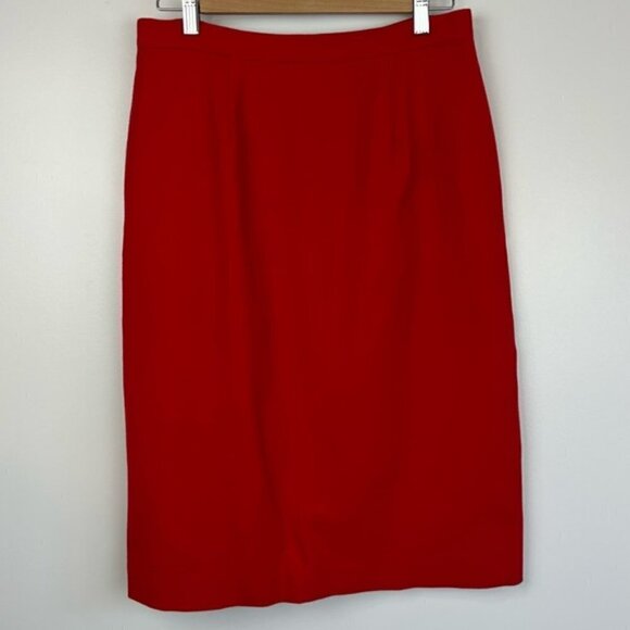 Vintage King Street 70s 80s 100% wool Mini Skirt Red, Size 12 with Pockets - Picture 6 of 13